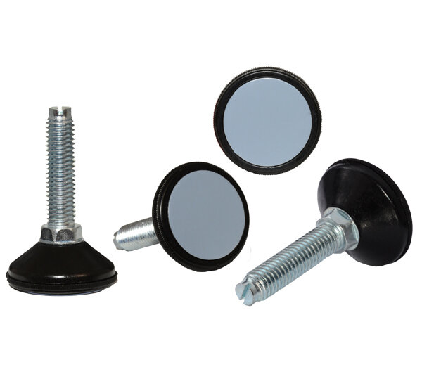 PTFE-Gleiter mit starrer Gewindestange mit Gelenk  M8  x 25 mm